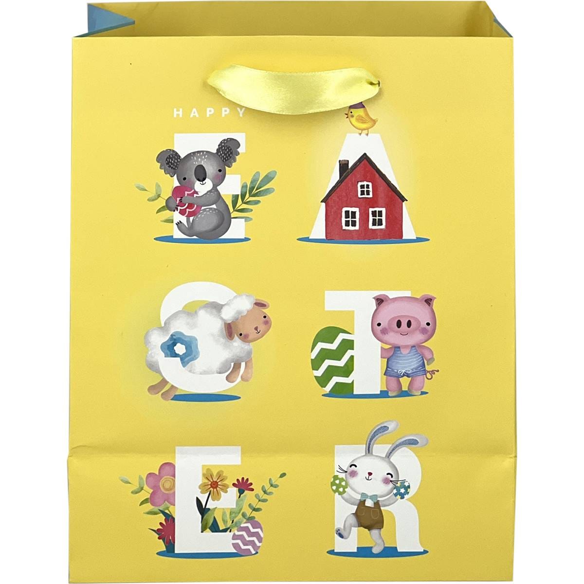 Easter Gift Bag Med Yellow Happy Easter Each Woolworths