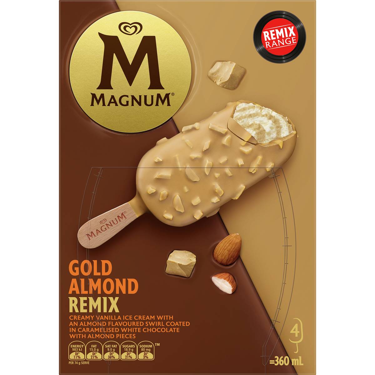 Magnum Gold Almond Remix Pack Woolworths