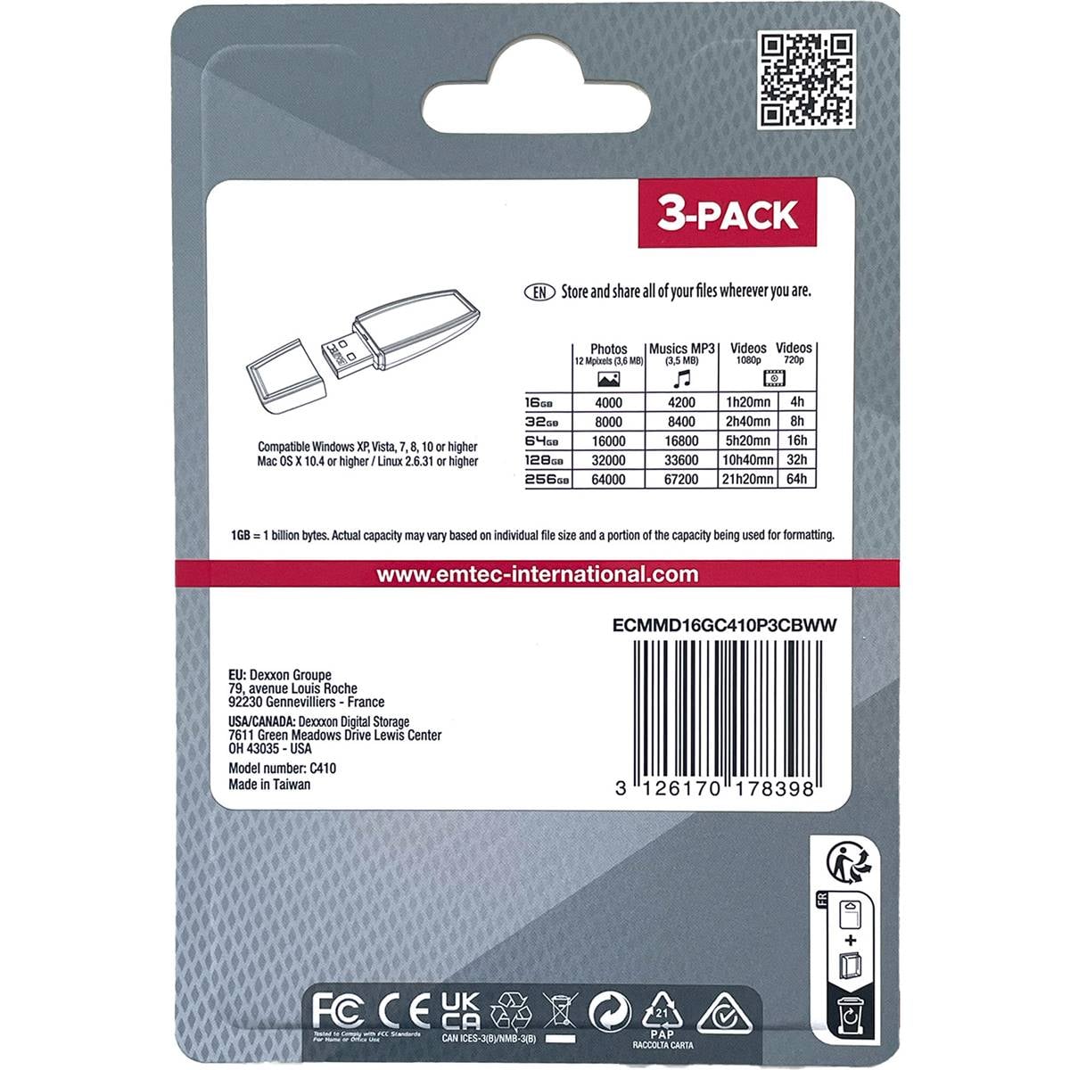 Emtec Style Flash Drive 16gb Usb 2.0 3 Pack | Woolworths