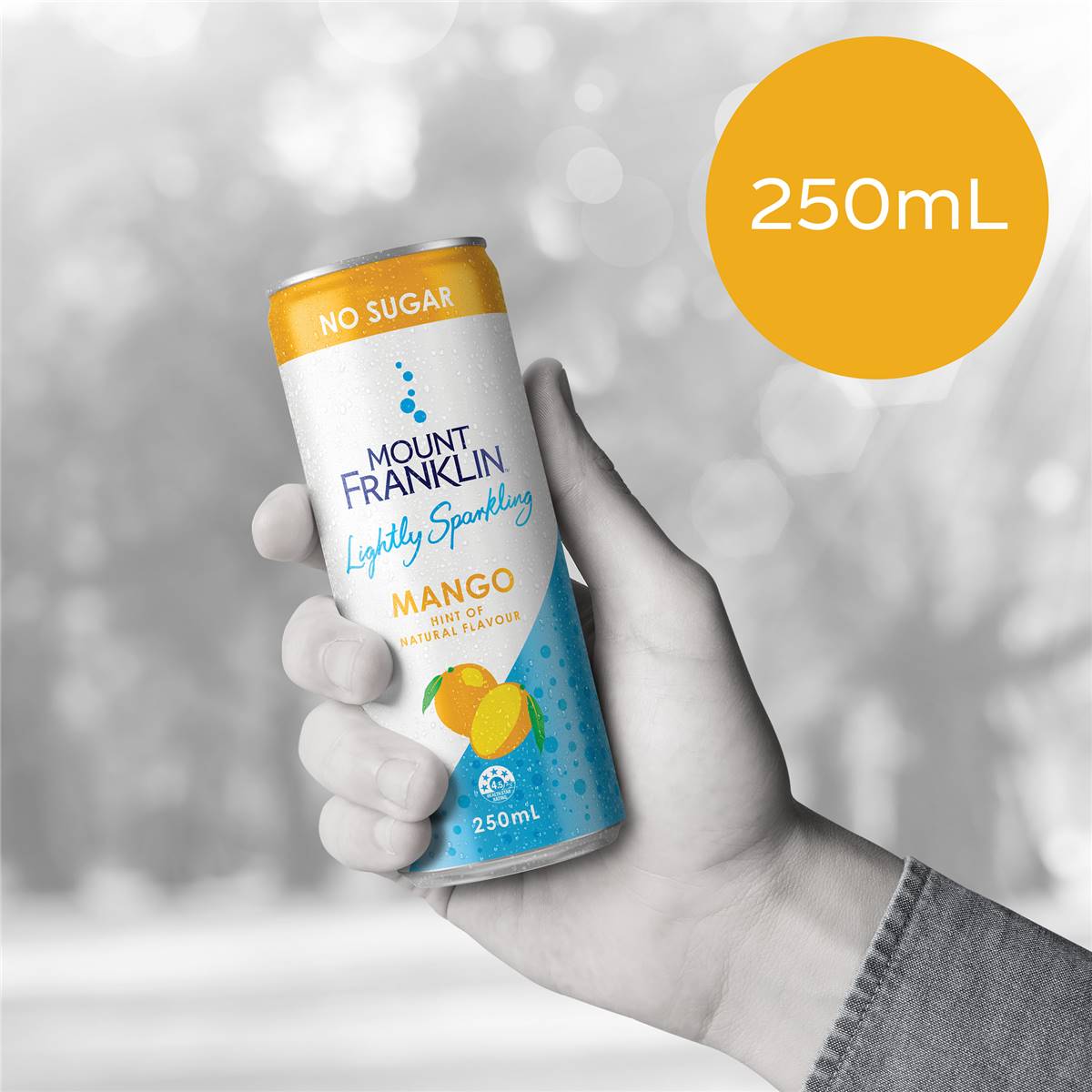 Mount Franklin Lightly Sparkling Water Mango Flavour Cans 250ml X 6 Pack Woolworths