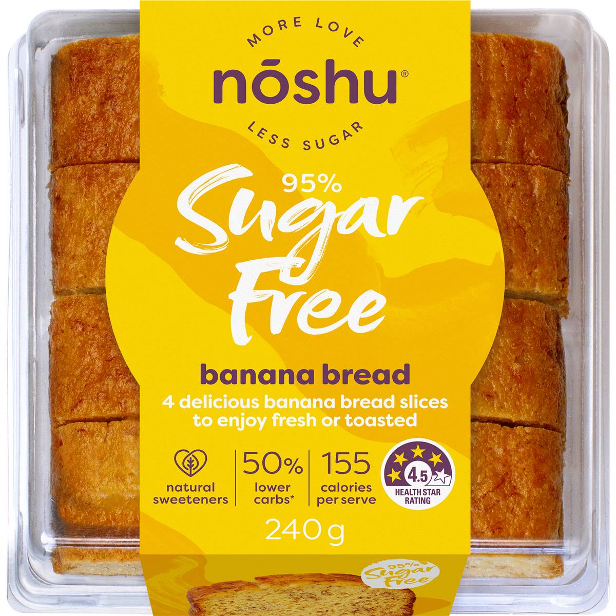 Noshu 95 Sugar Free Banana Bread Slices 240g Woolworths noshu-95-sugar-free-banana-bread-slices-240g-woolworths