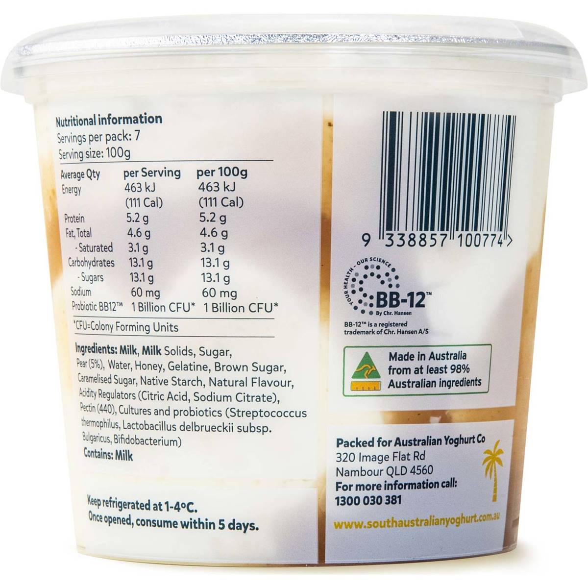 South Australian Yoghurt Co. Pear Yoghurt 700g | Woolworths