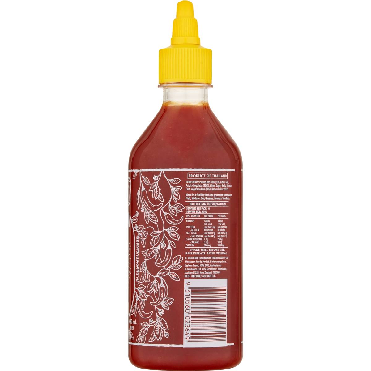 Trident Sriracha Hot Chilli Sauce 480ml Woolworths