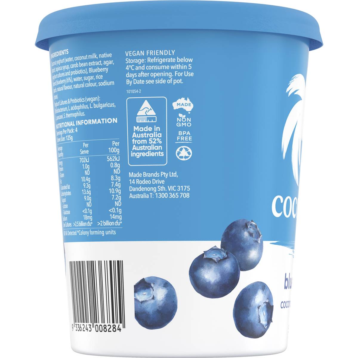 Cocobella Coconut Yogurt Blueberry 500g Woolworths