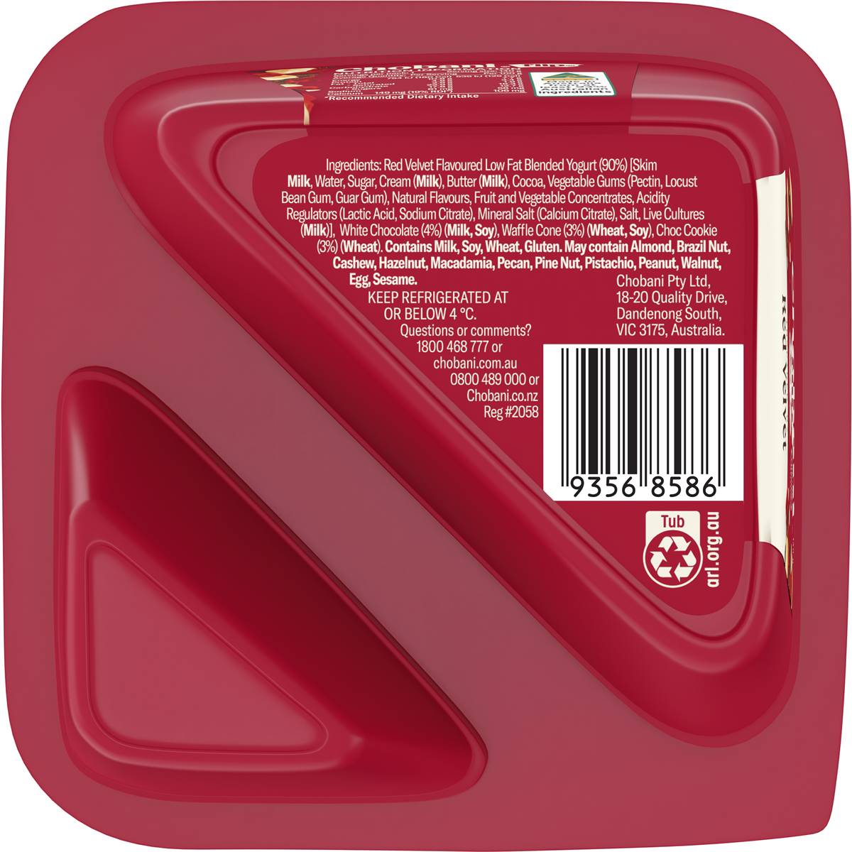 Chobani Flip Greek Yogurt Red Velvet 140g Woolworths