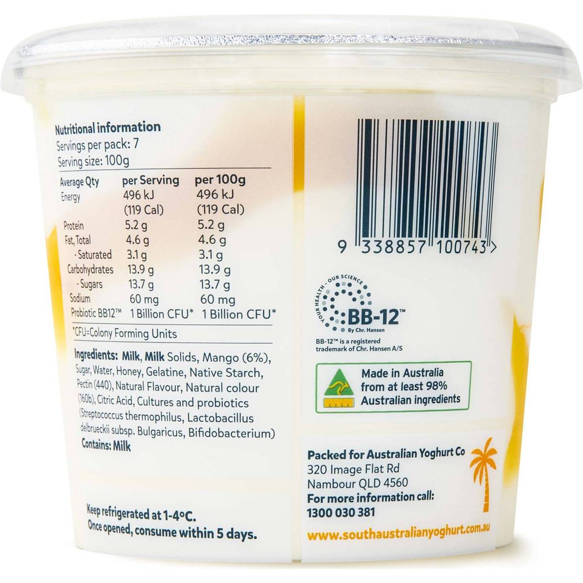 South Australian Yoghurt Co. Mango Yoghurt 700g | Woolworths