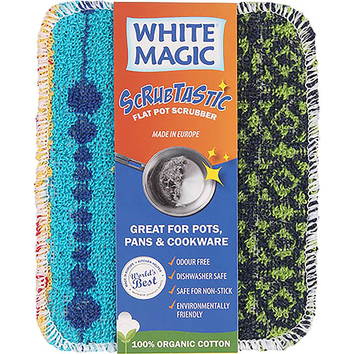 White Magic Scrubtastic Flat Pot Scrubber Each Woolworths