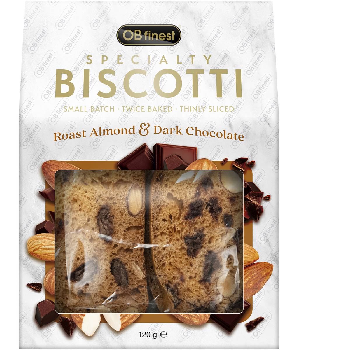 Ob Finest Biscotti Almond & Dark Chocolate 120g | Woolworths