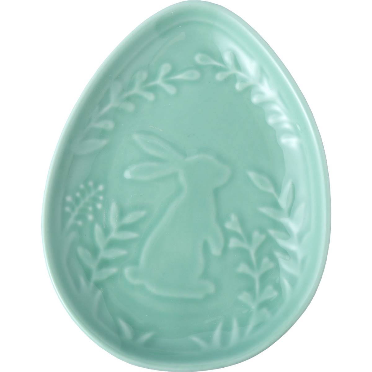 Easter ceramic egg shaped plate teal each woolworths