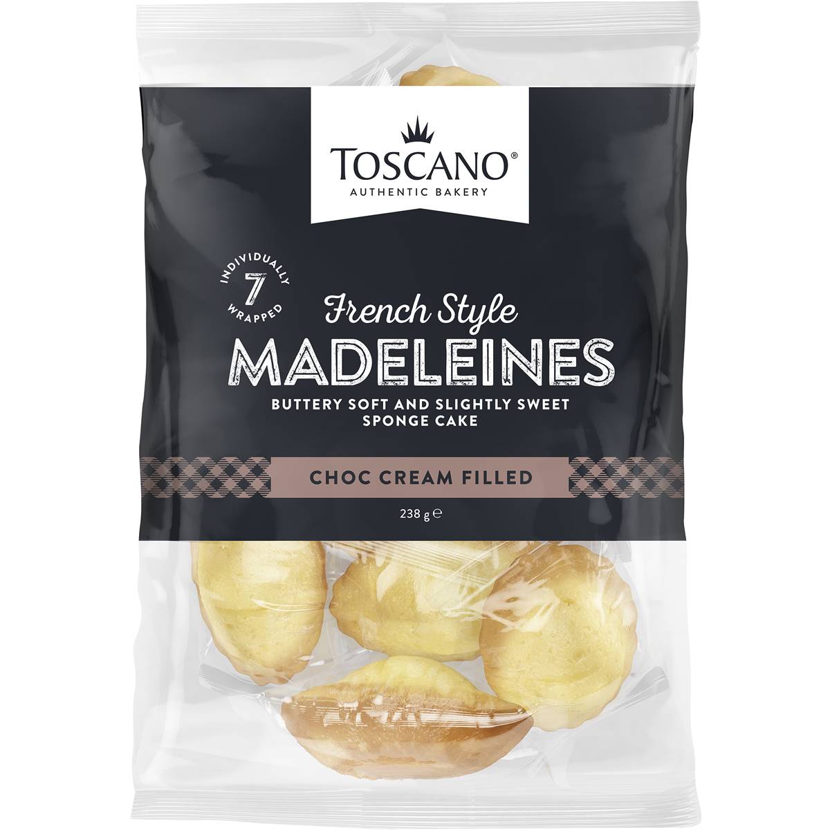 Toscano French Style Madeleines Choc Cream Filled 238g Woolworths