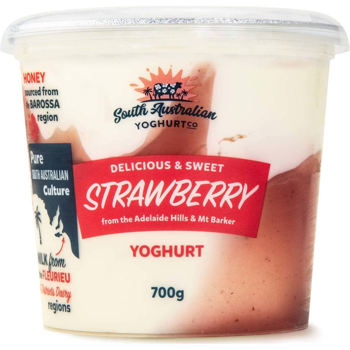 South Australian Yoghurt Co. Strawberry Yoghurt 700g Woolworths