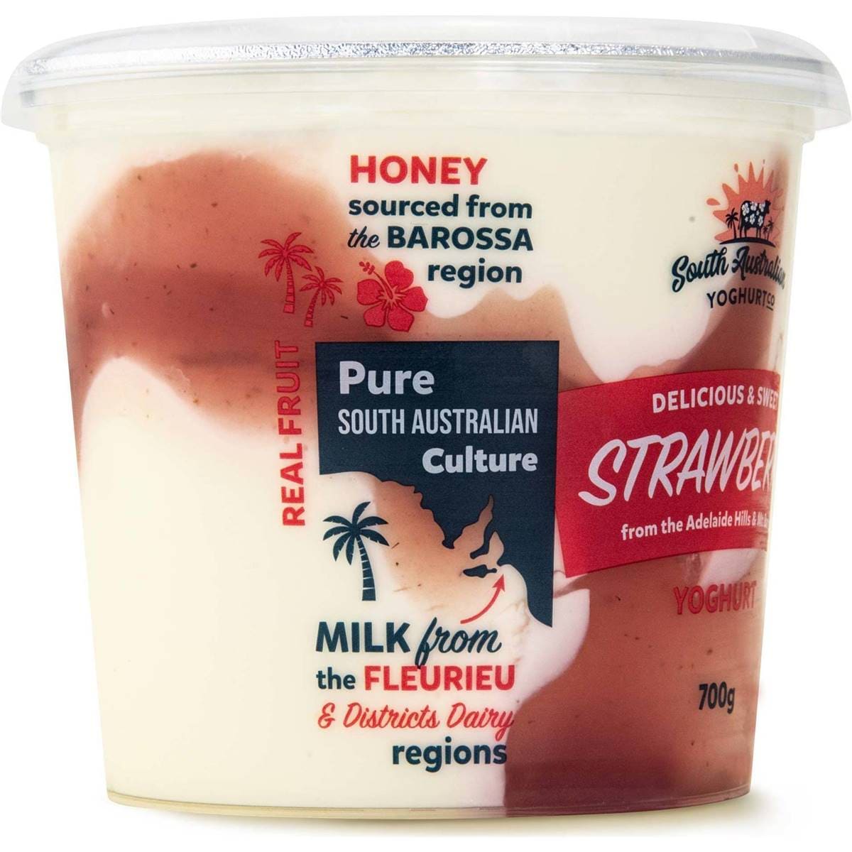 South Australian Yoghurt Co. Strawberry Yoghurt 700g Woolworths