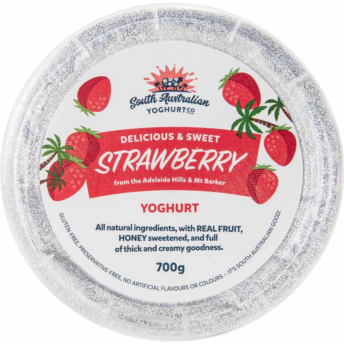South Australian Yoghurt Co. Strawberry Yoghurt 700g Woolworths