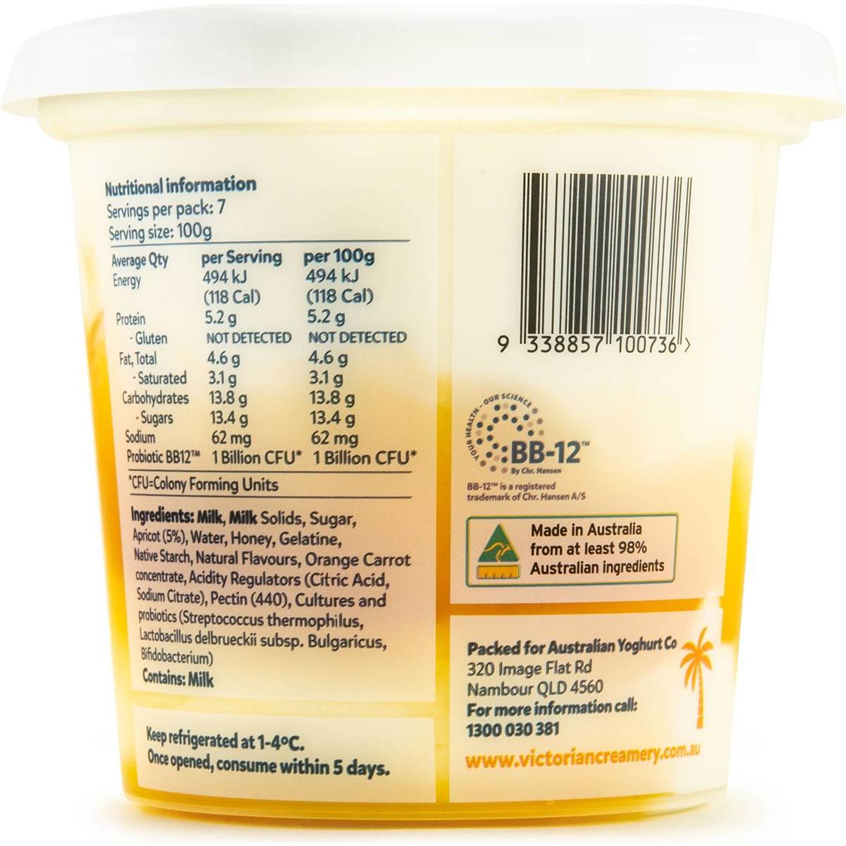 Victorian Creamery Co Apricot Yoghurt Tub 700g | Woolworths