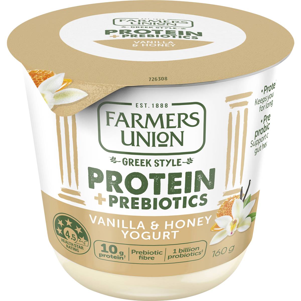 Farmers Union Plus Vanilla & Honey Yogurt 160g Woolworths