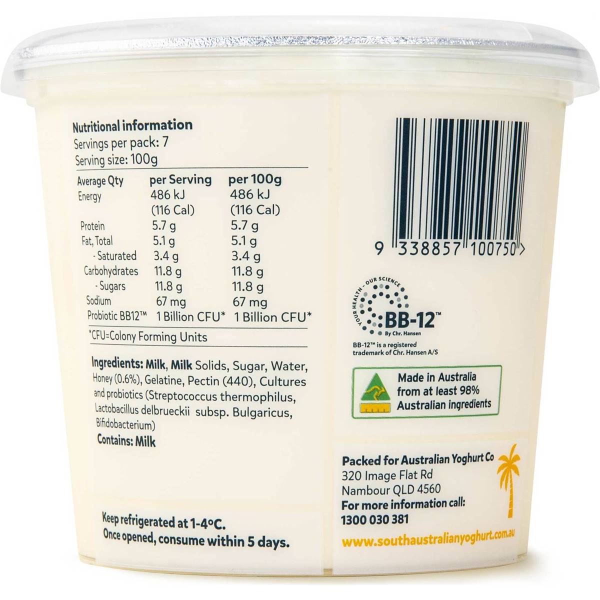 South Australian Yoghurt Co. Honey Yoghurt 700g | Woolworths