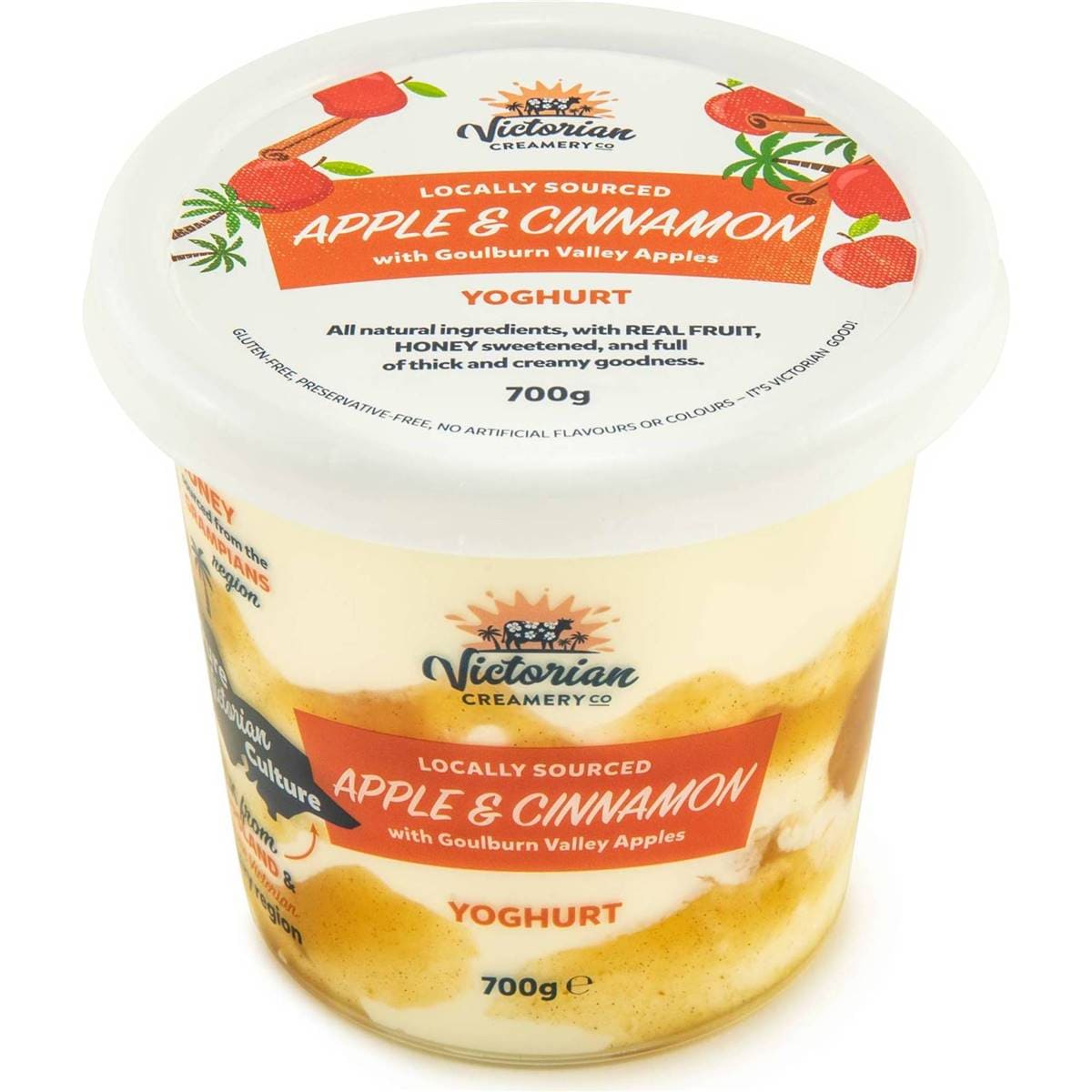 Victorian Creamery Co Apple & Cinnamon Yoghurt Tub 700g Woolworths