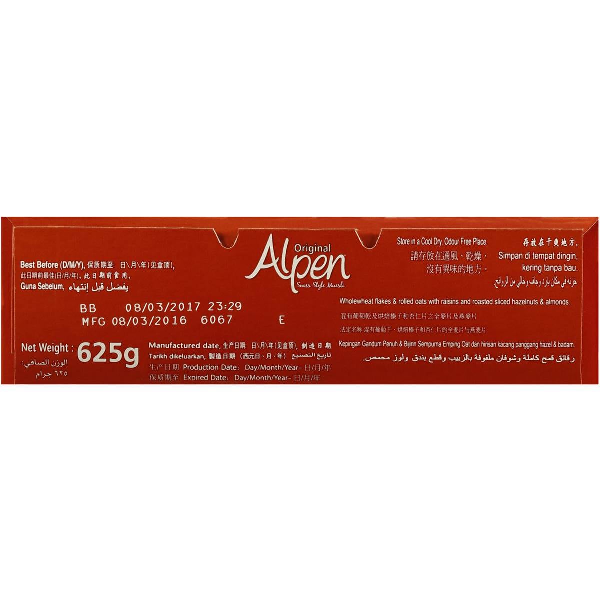 Alpen Muesli Original 625g Woolworths