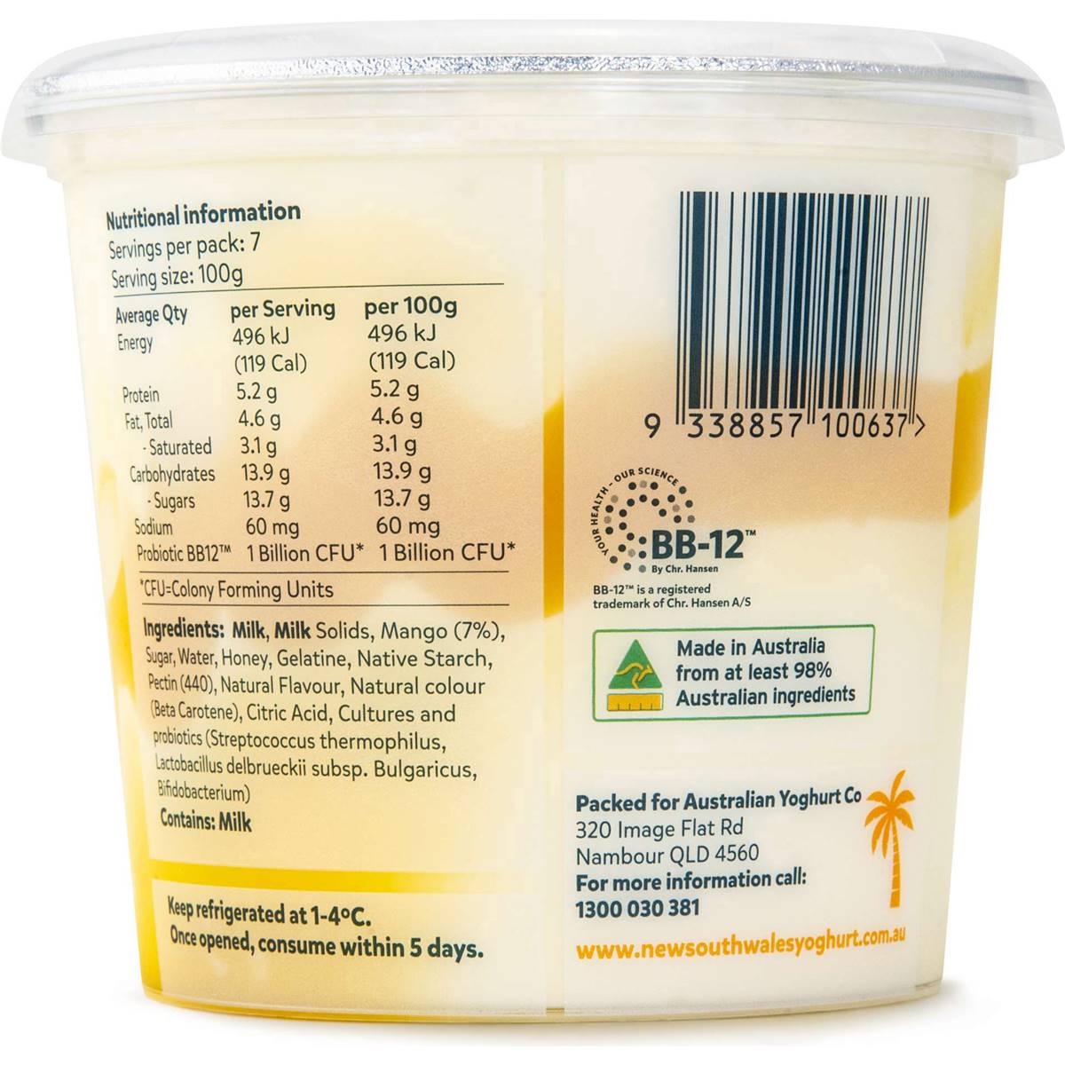 New South Wales Yoghurt Co Mango Yoghurt Tub 700g | Woolworths