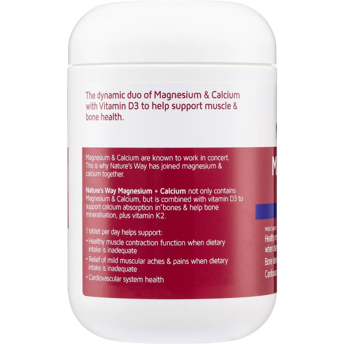 Nature's Way Magnesium + Calcium Muscle & Bones 150 Pack Woolworths