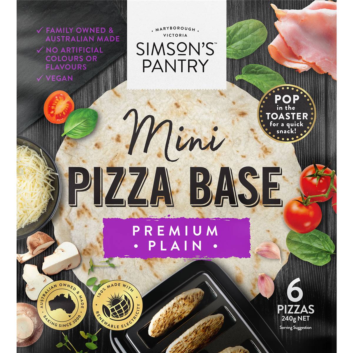 Simson's Pantry Mini Pizza Bases Plain 6 Pack Woolworths