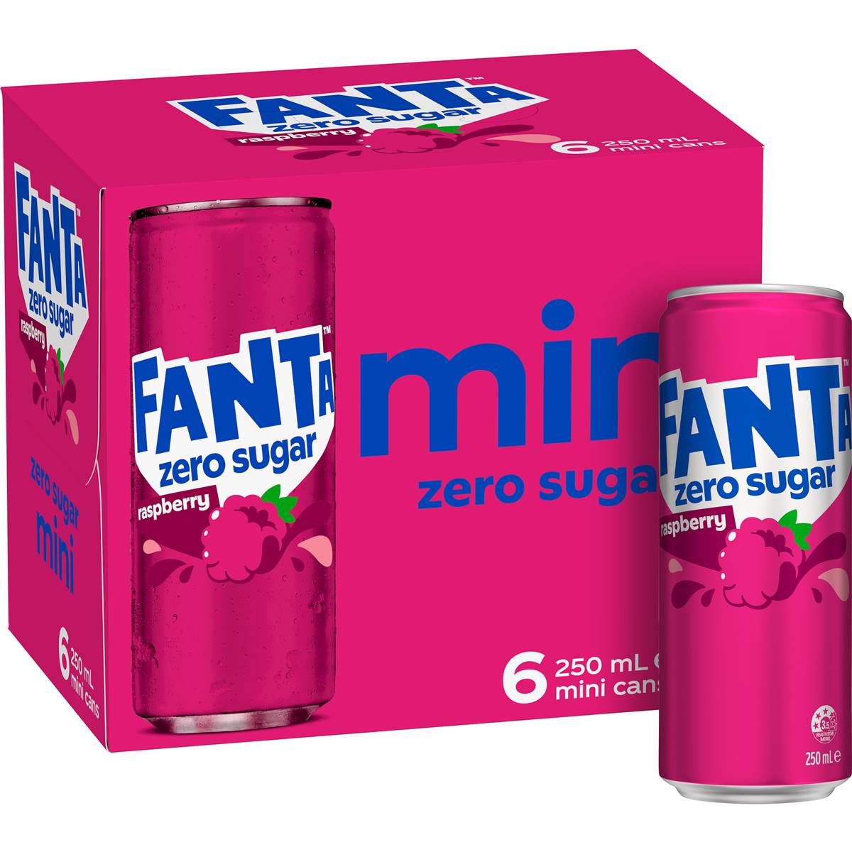 fanta-raspberry-zero-sugar-soft-drink-mini-cans-250ml-x-6-pack-woolworths