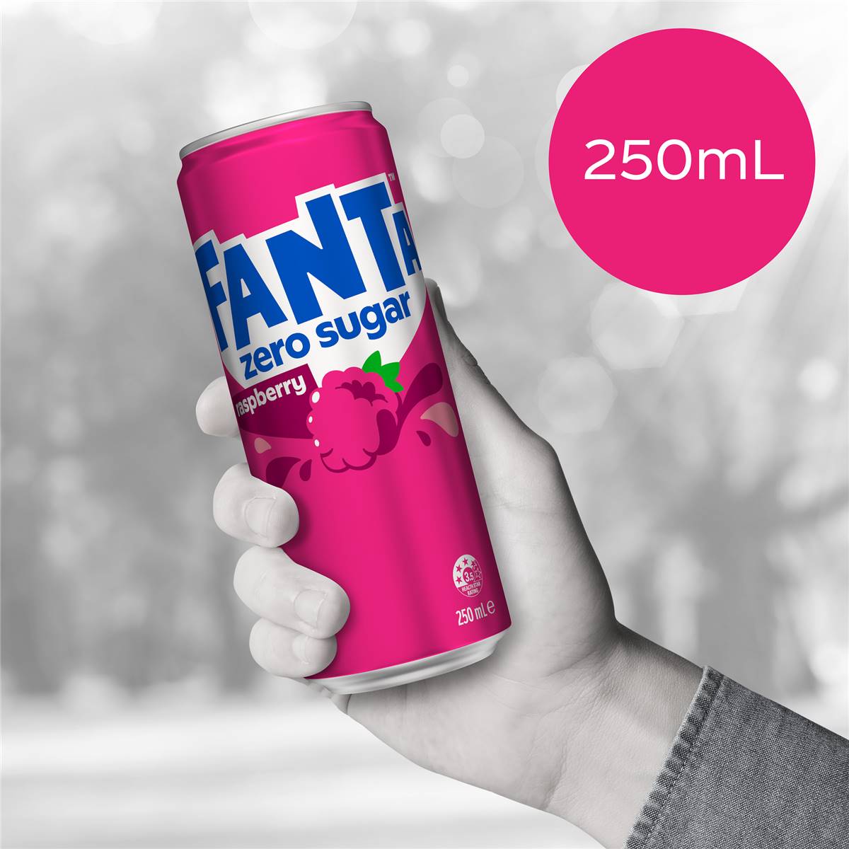 Fanta Raspberry Zero Sugar Soft Drink Mini Cans 250ml X 6 Pack | Woolworths