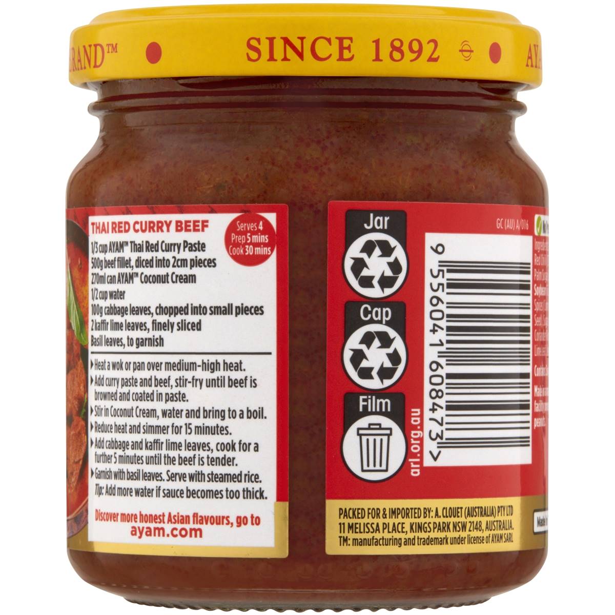 Ayam Paste Thai Red Curry 195g | Woolworths