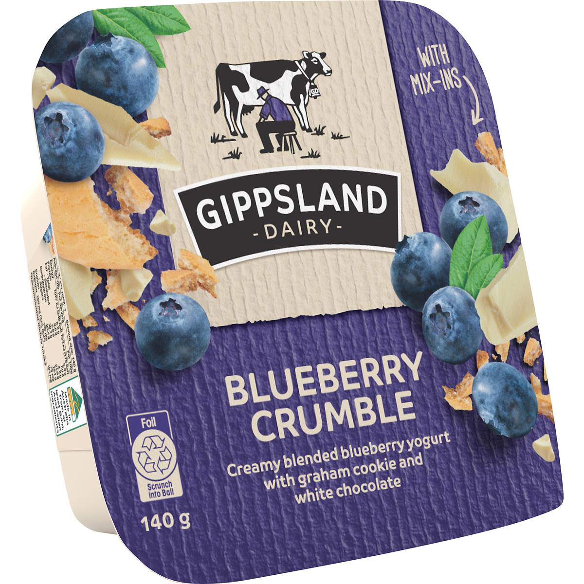 Gippsland Dairy Blueberry Crumble Yogurt 
