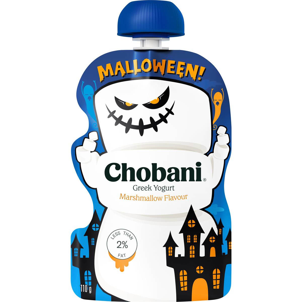Chobani Halloween Greek Yoghurt Marshmallow Pouch 110g Woolworths