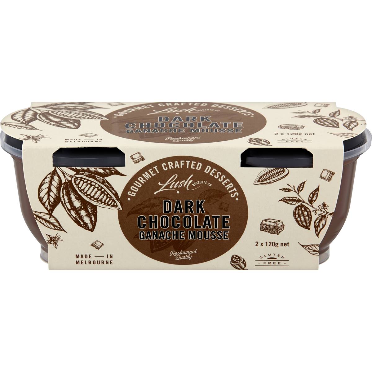 Lush Dark Chocolate Ganache Mousse 2 Pack Woolworths