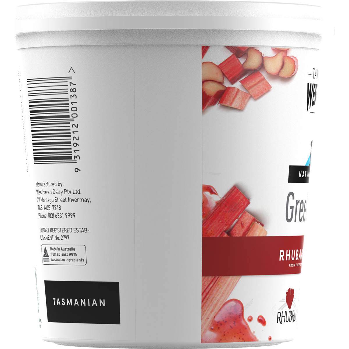 Westhaven Natural Yoghurt With Rhubarb Compote 1kg Woolworths