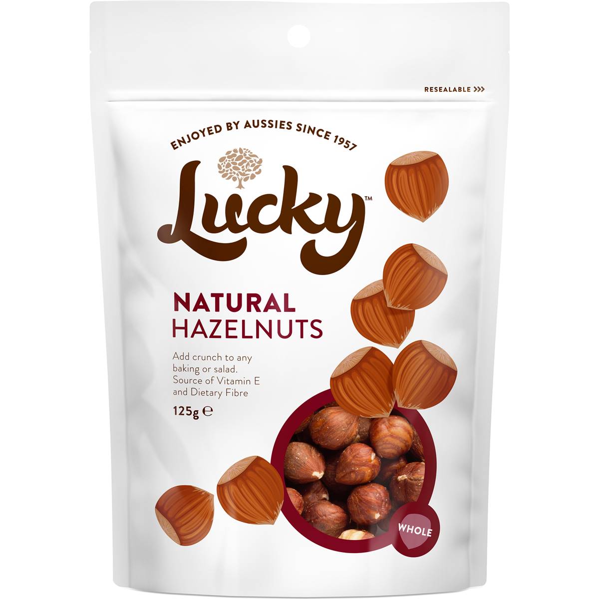 Lucky Hazelnut Natural 125g Woolworths