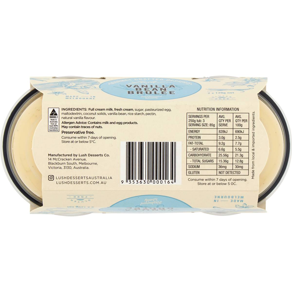 Lush Vanilla Bean Brulee 2 Pack Woolworths