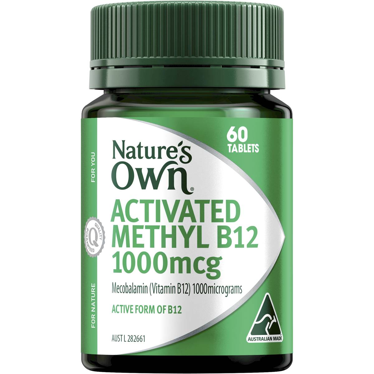 Nature's Own Activated Methyl B12 1000mcg With Vitamin B For Energy 60 ...