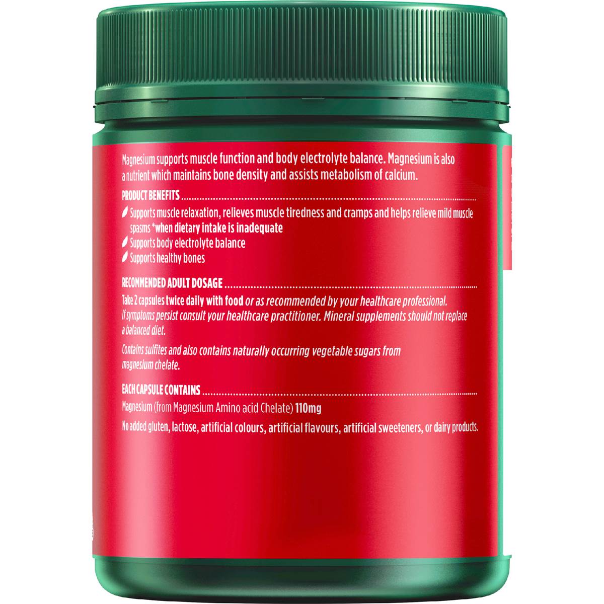 Nature's Own Magnesium Chelate 500mg Muscle Health Capsules 300 Pack ...