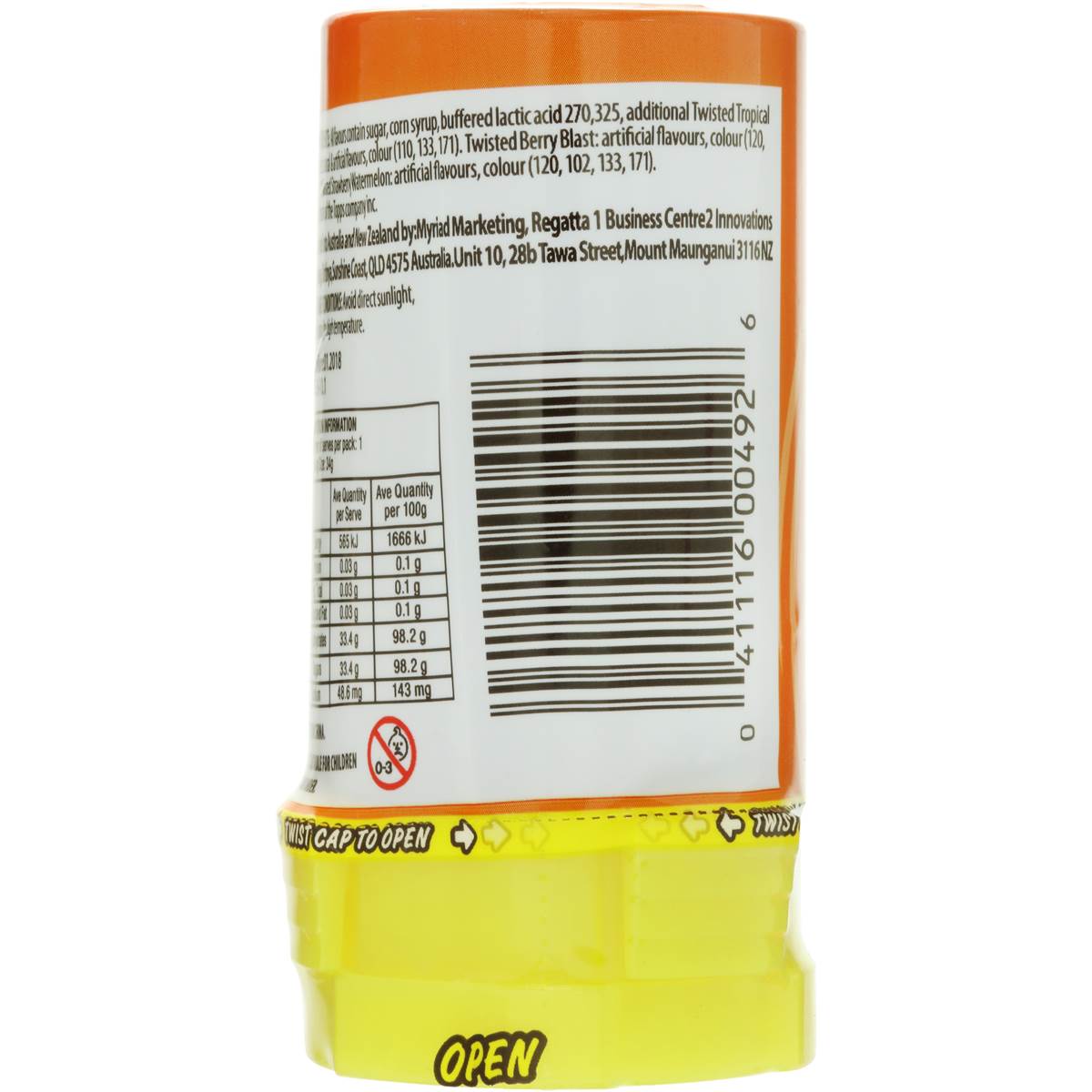 Topps Push Pop Lollipop Triple Power 34g Woolworths