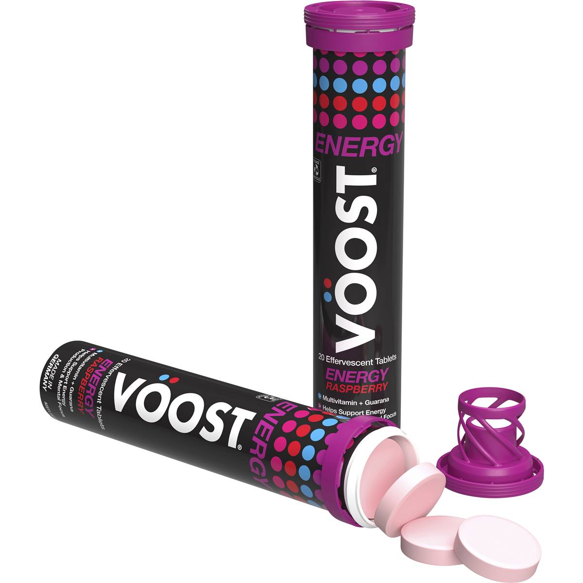 Voost Energy Effervescent Tablets Raspberry 20 Pack | Woolworths