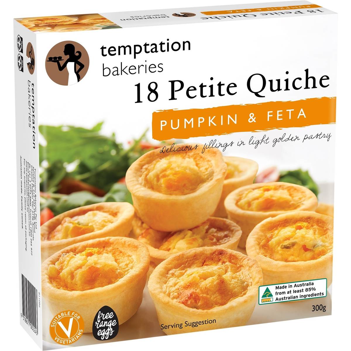 Temptation Bakeries Pumpkin & Fetta Petite Quiche 18 Pack Woolworths