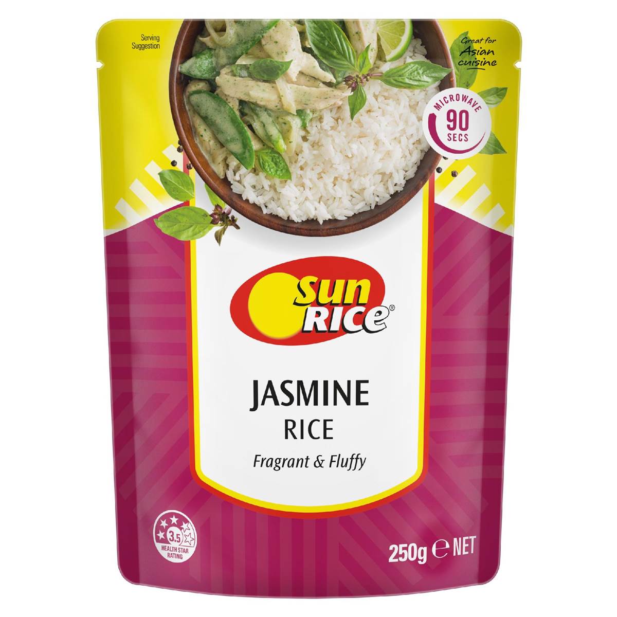 Sunrice Microwave Jasmine Rice In 90 Seconds 250g Woolworths
