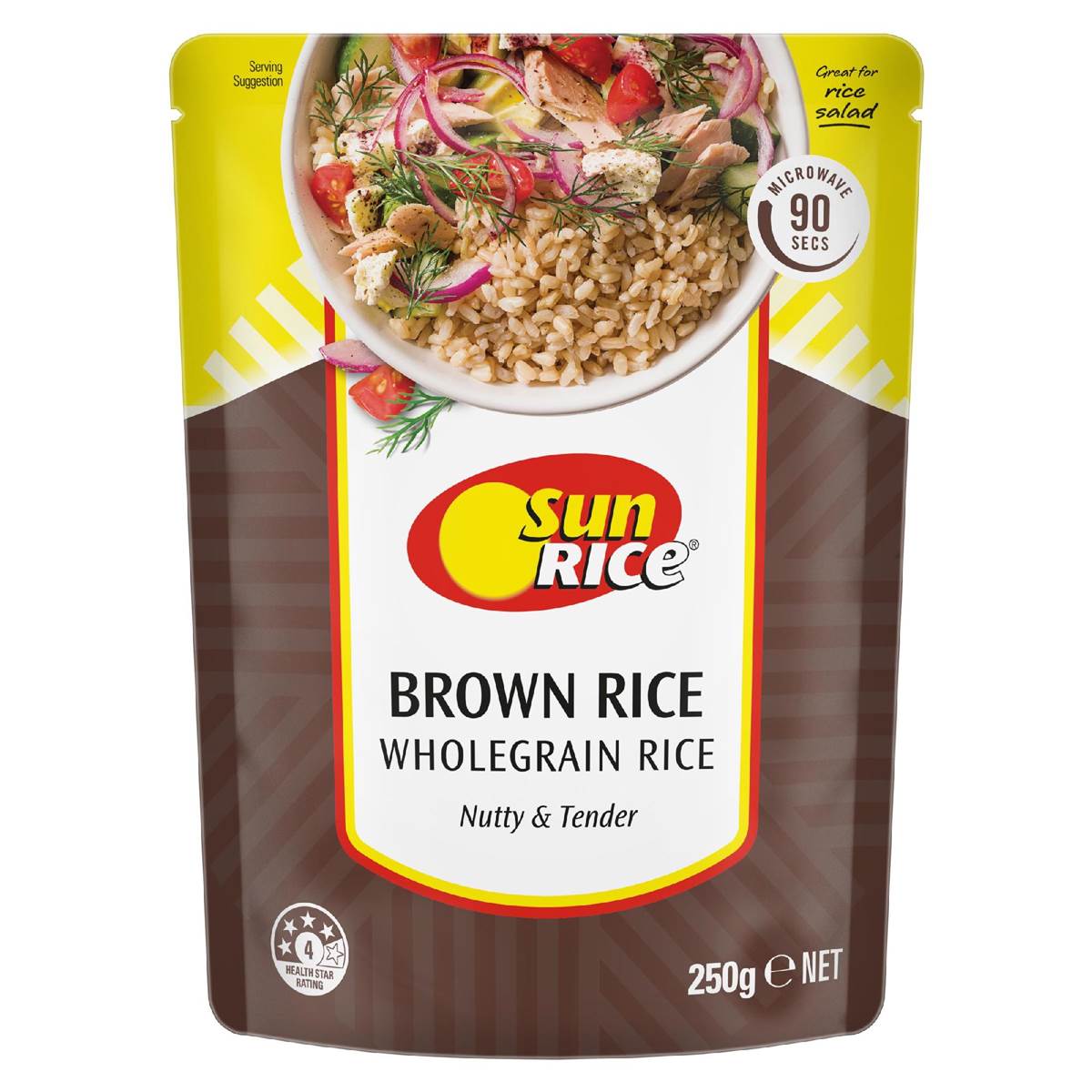 Sunrice Microwave Brown Rice Pouch 250g Woolworths