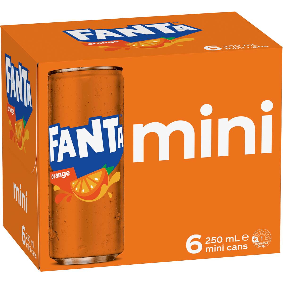 Fanta Orange Soft Drink Mini Cans 250ml X 6 Pack Woolworths