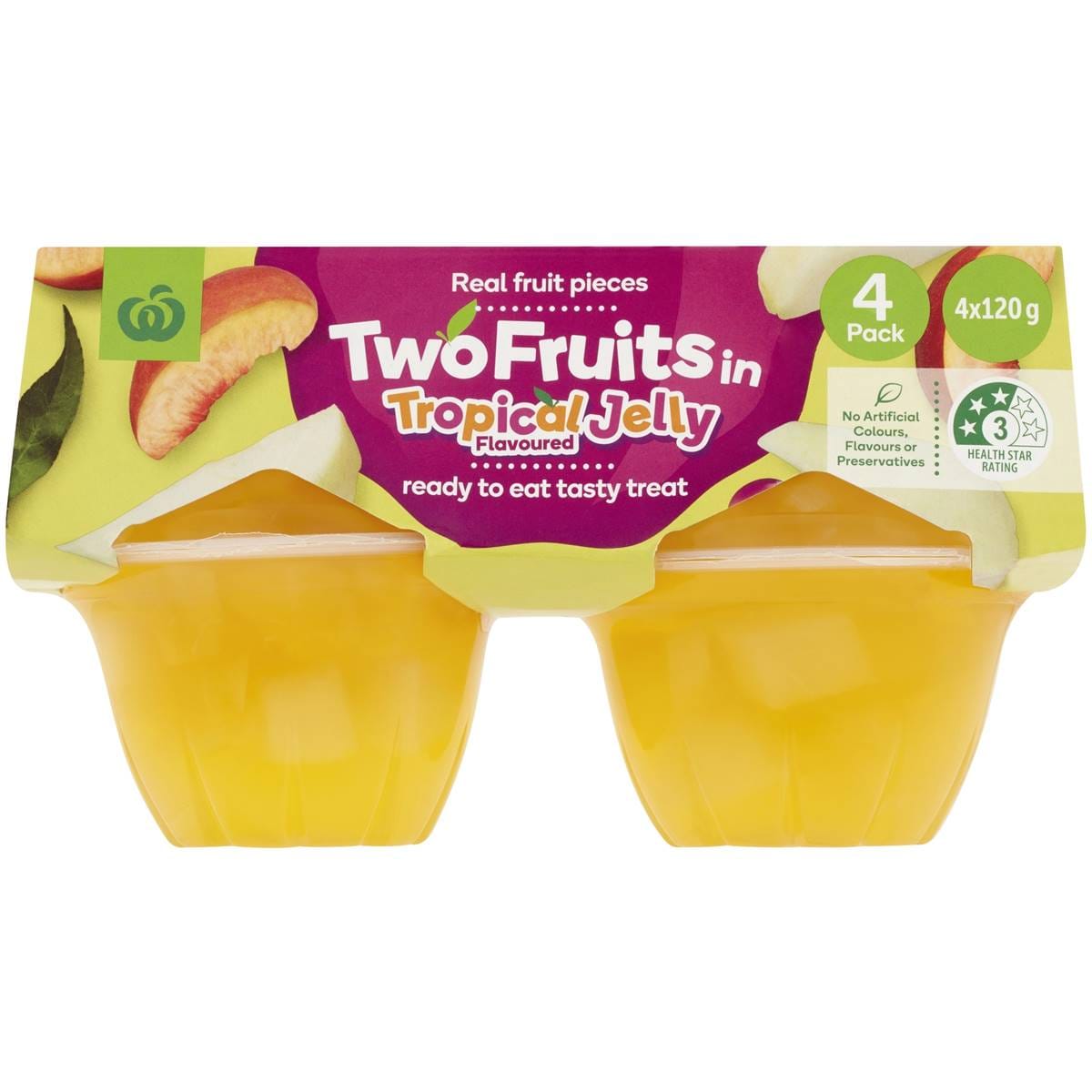 Woolworths Two Fruits In Tropical Jelly 4 Pack Woolworths