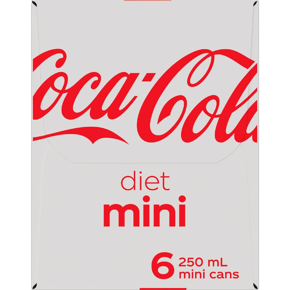 Coca Cola Diet Soft Drink Mini Cans 250ml X 6 Pack Woolworths