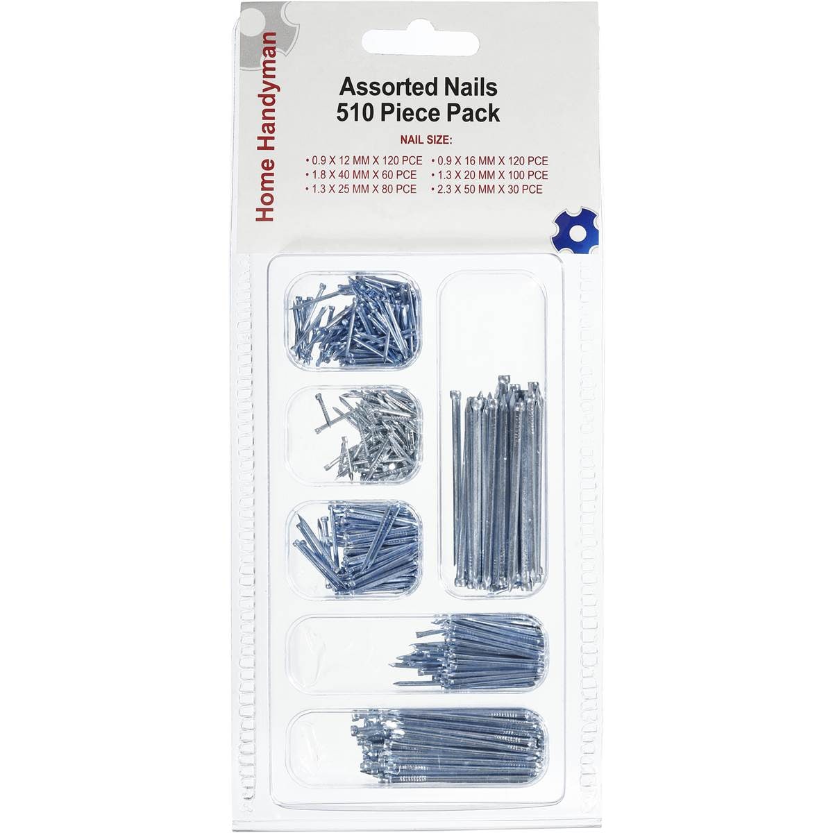 Home Handyman Nails Round Head Assorted 510 Pieces Each Woolworths