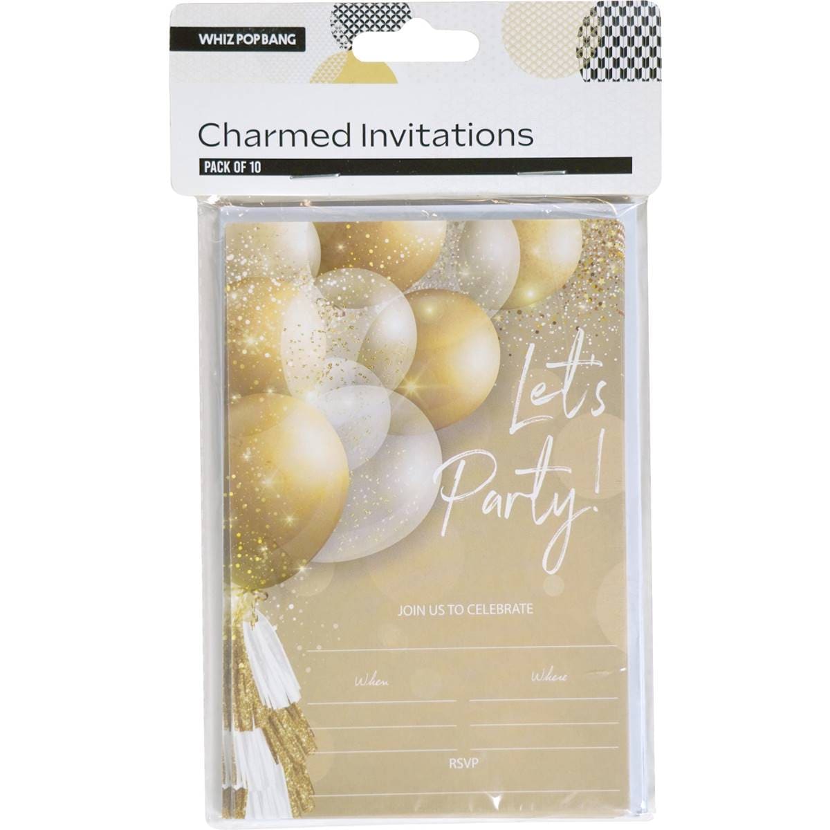Whiz Pop Bang Charmed Invitations 10 Pack Woolworths