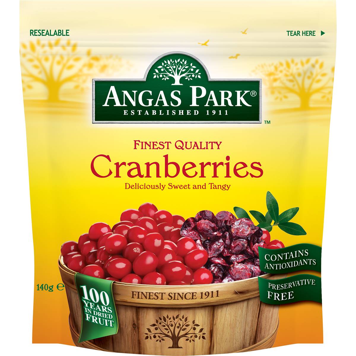 Angas Park Cranberries 140g Woolworths