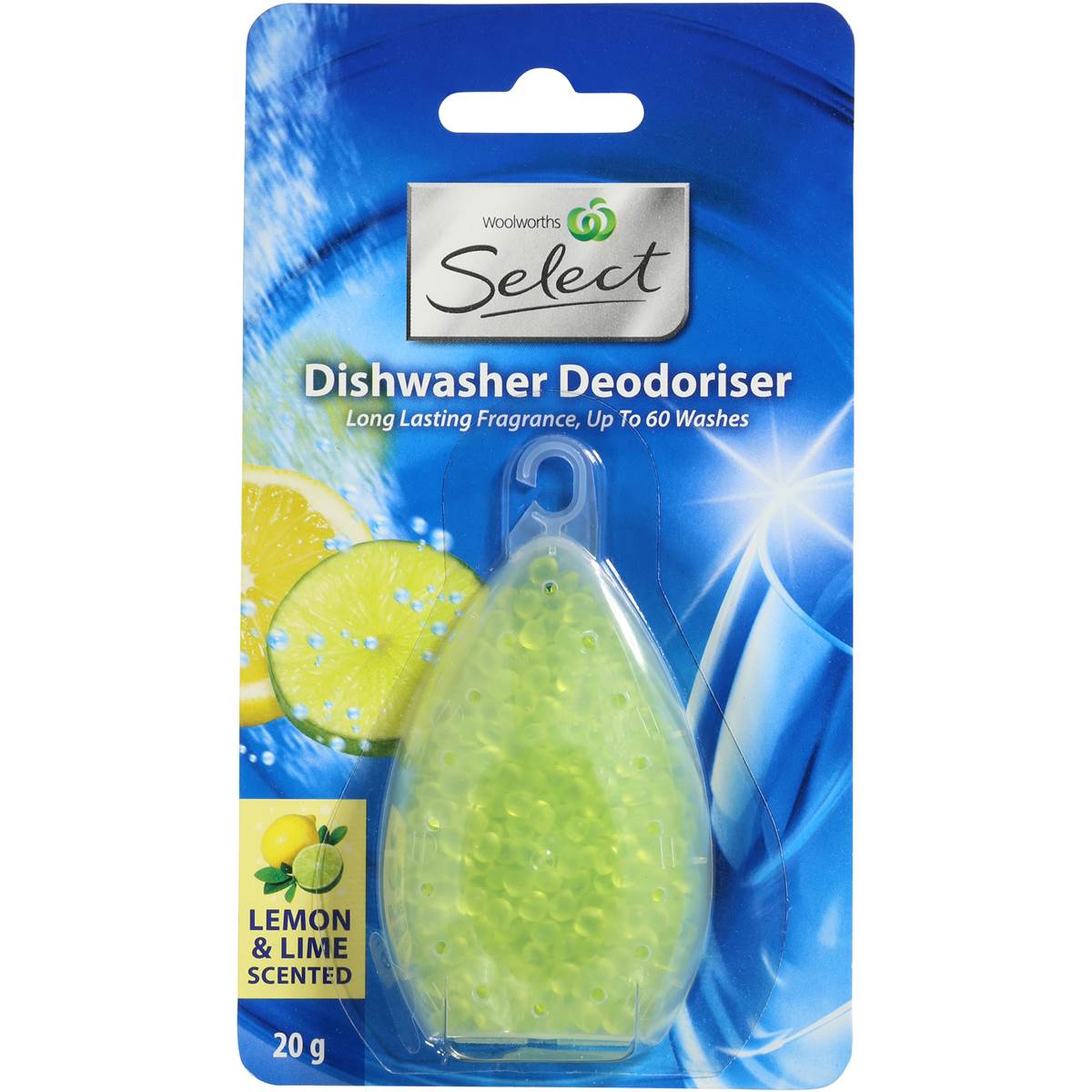 Woolworths Select Dishwashing Deodoriser Lemon Lime 18g Woolworths
