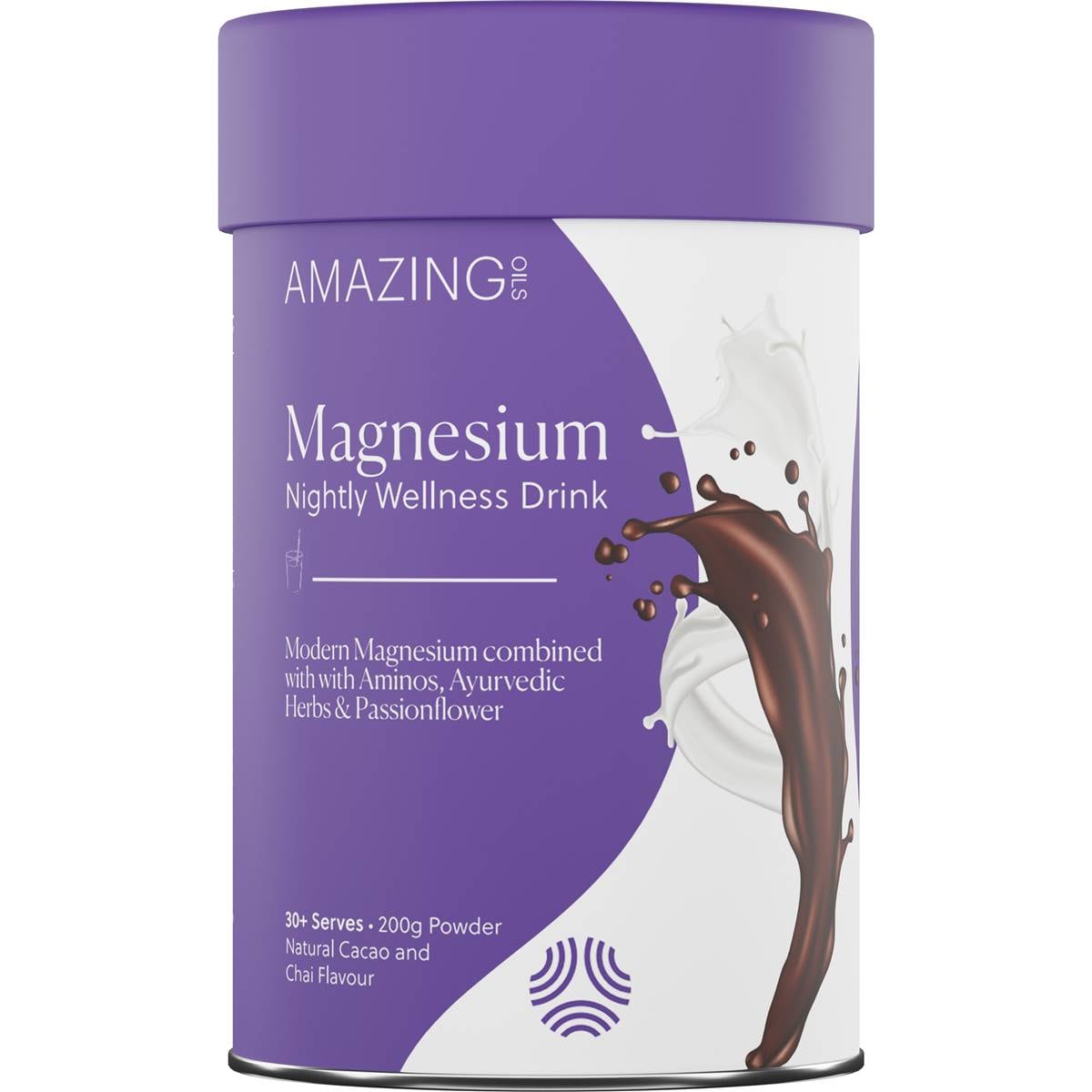 Amazing Oils Magnesium Nightly Wellness Drink Cacao Chai Flavour 200g Woolworths