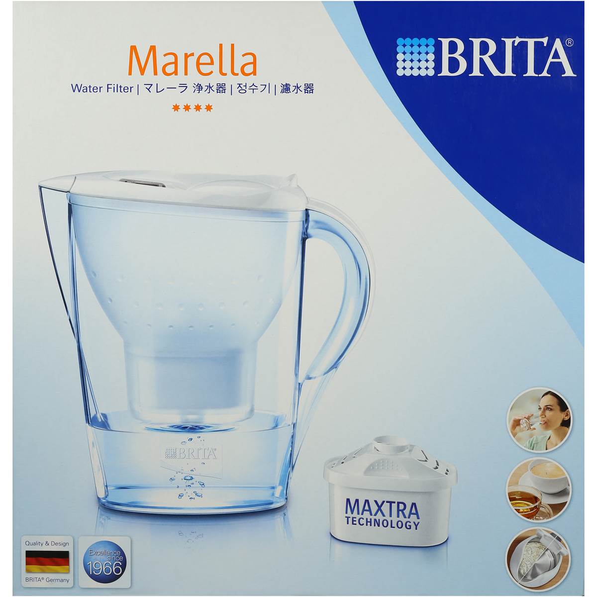 Brita Water Filter Jug Marella Cool White 2.4l each Woolworths